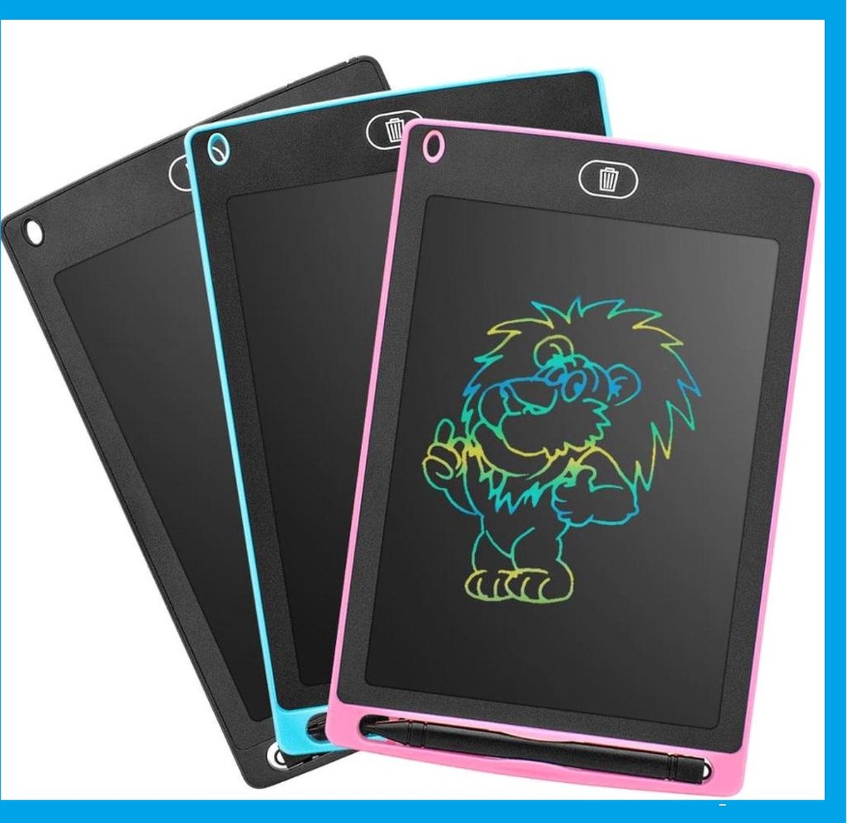 LCD - BLAUWE kleuren tekenbord kinderen | tekentablet | educatief | creatief | speelgoed voor onderweg | drawing tablet kids | children drawing tab | creative